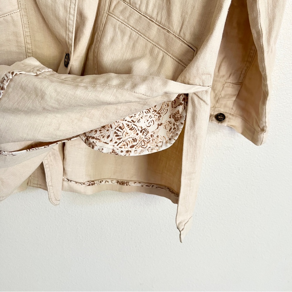 PILCRO Oversized Linen Blazer in Beige - Picture 7 of 11